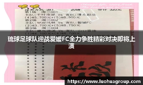 琉球足球队迎战爱媛FC全力争胜精彩对决即将上演